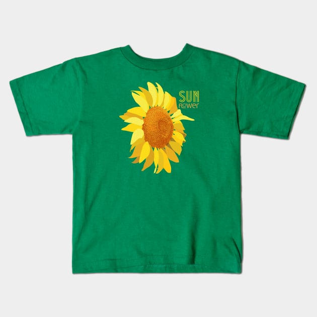 Sunflower Yellow Patterns Kids T-Shirt by Lisa